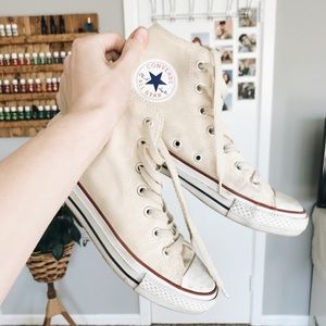 creme high top converse